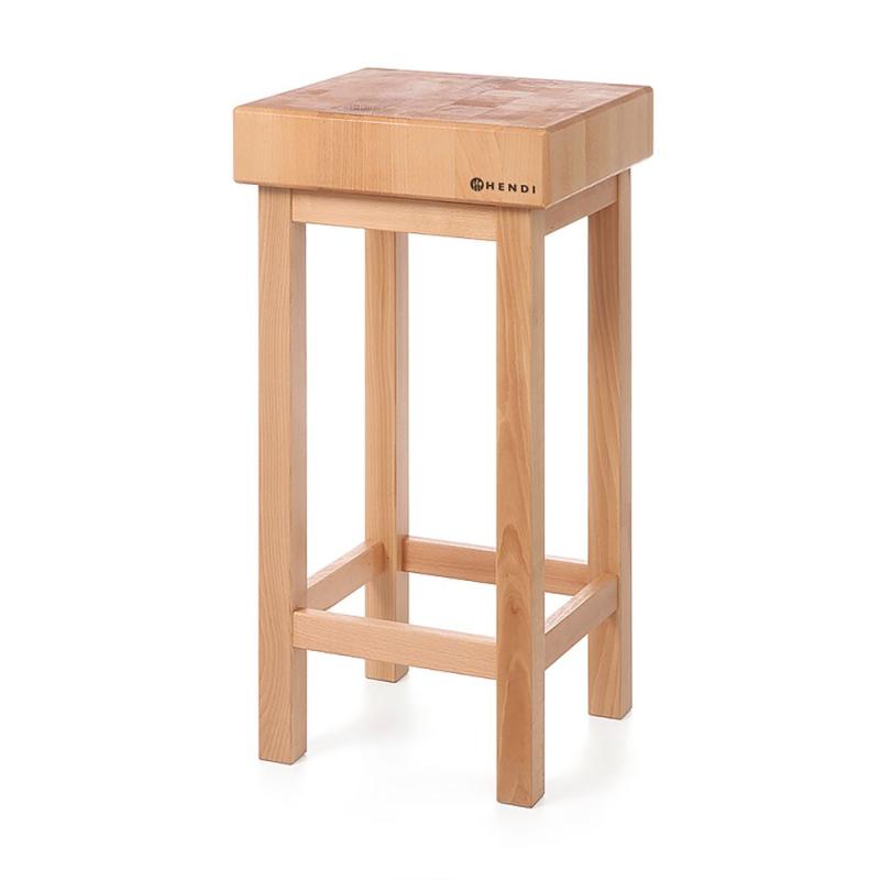 Wooden butcher block with base, HENDI, 500x400x(H)200mm