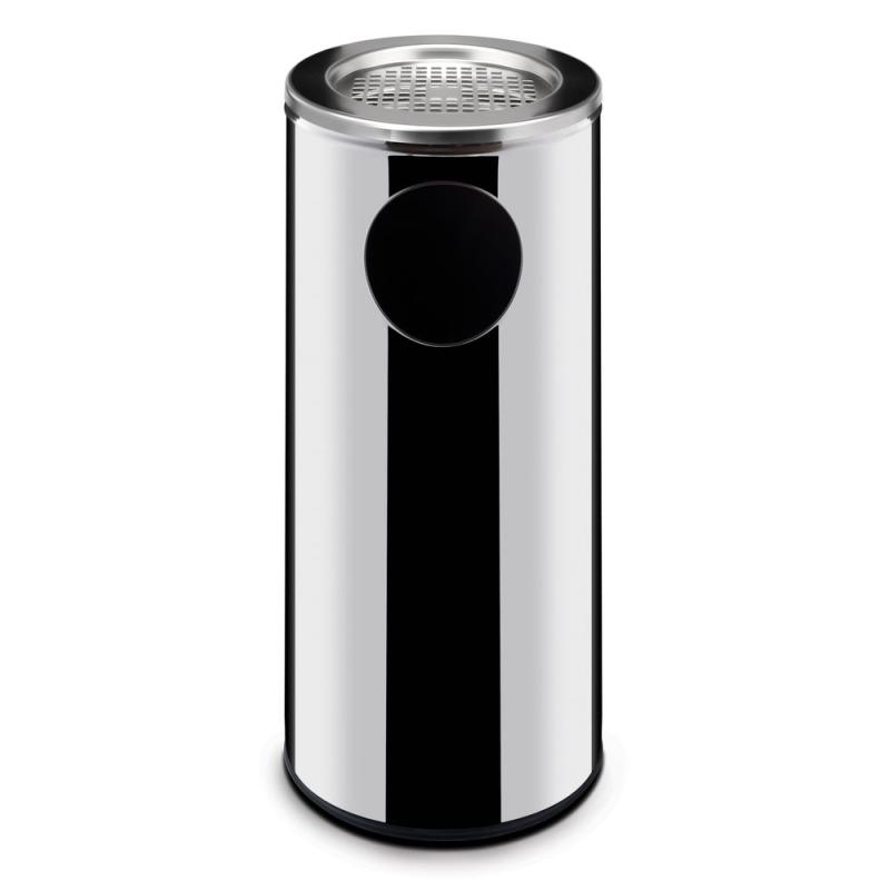 Standing waste bin with ashtray, HENDI, 33L, ⌀240x(H)660mm