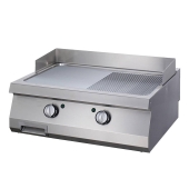 Heavy Duty Griddle - Half Grooved - Double Unit - 70cm Deep - Electric