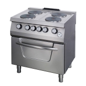 Heavy Duty Stove - 4 Burners - Double Unit - 70cm Deep - with Oven - Electric
