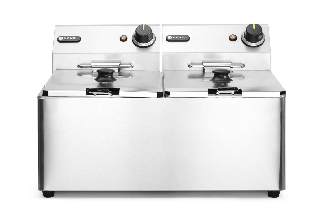 Deep fryer Kitchen Line - 2x 8L, HENDI, Kitchen Line, 16L, 230V/7000W, 542x430x(H)351mm