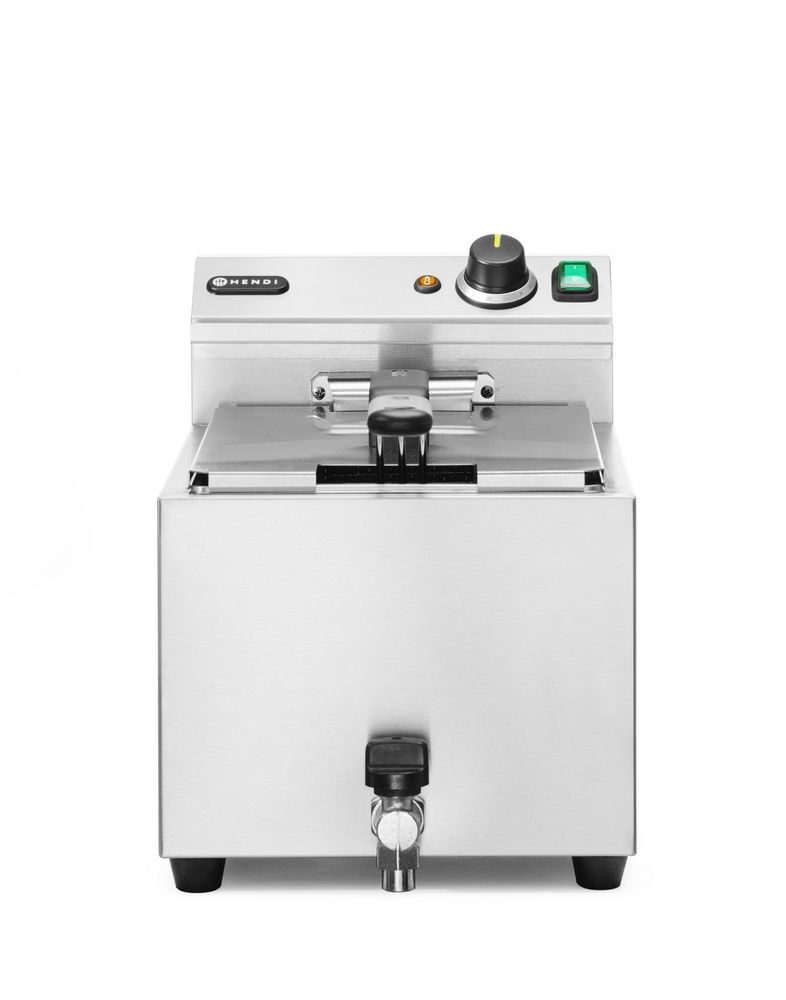 Deep Fryer XL Profi Line with drain tap, 10 l, 400 V, HENDI, Profi Line, 10L, 400V/6600W, 300x680x(H)420mm