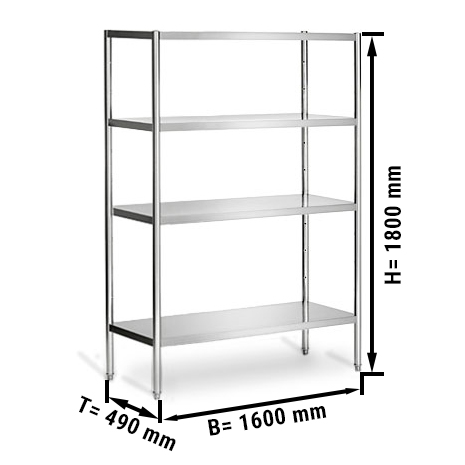 ПОЛКА НАПОЛЬНАЯ ИЗ НЕРЖАВЕЮЩЕЙ СТАЛИ ERP 1600X500MM, РЕГУЛИРУЕМАЯ