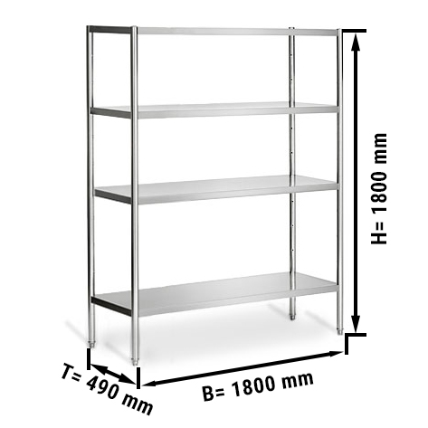 ПОЛКА НАПОЛЬНАЯ ИЗ НЕРЖАВЕЮЩЕЙ СТАЛИ ERP 1800X500MM, РЕГУЛИРУЕМАЯ