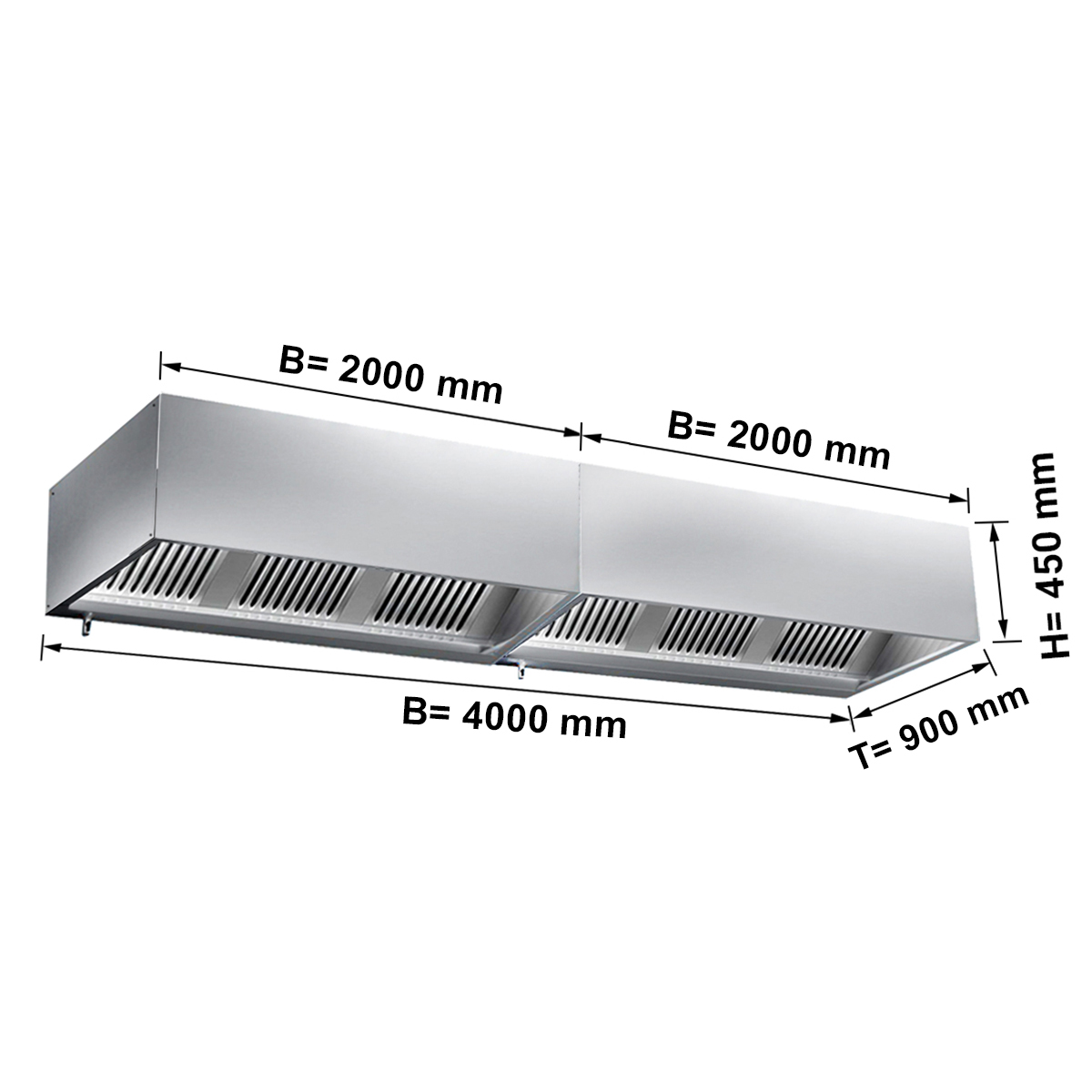 VENTILATSIOONIKUBU FILTRI JA VALGUSEGA 4000X900X450MM